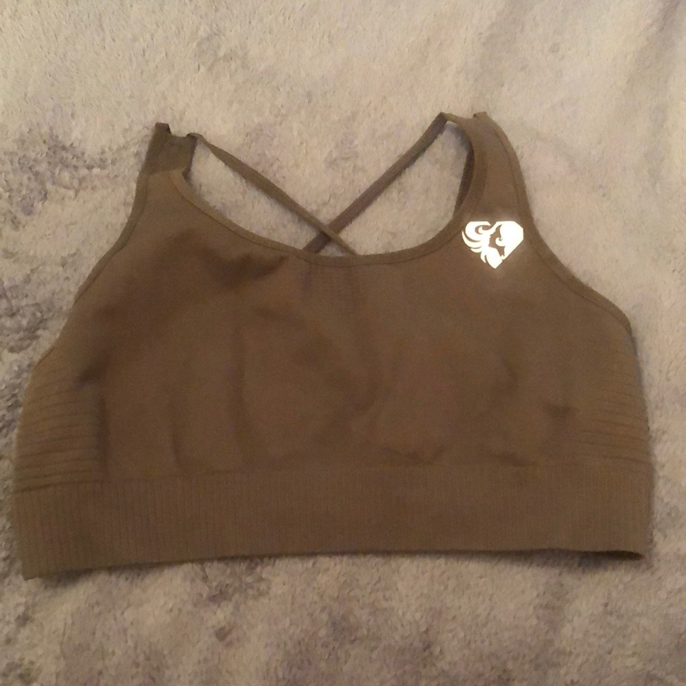 Olive green sports bra